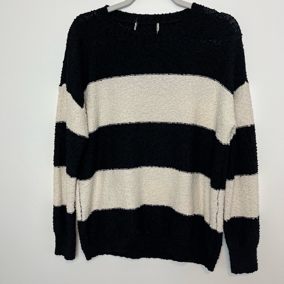 Black and Cream Striped Sweater - Picture 1 of 4